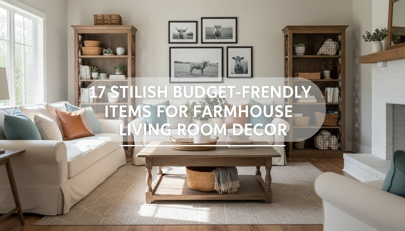 17 Stylish Budget Friendly Items for Farmhouse Living Room Decor