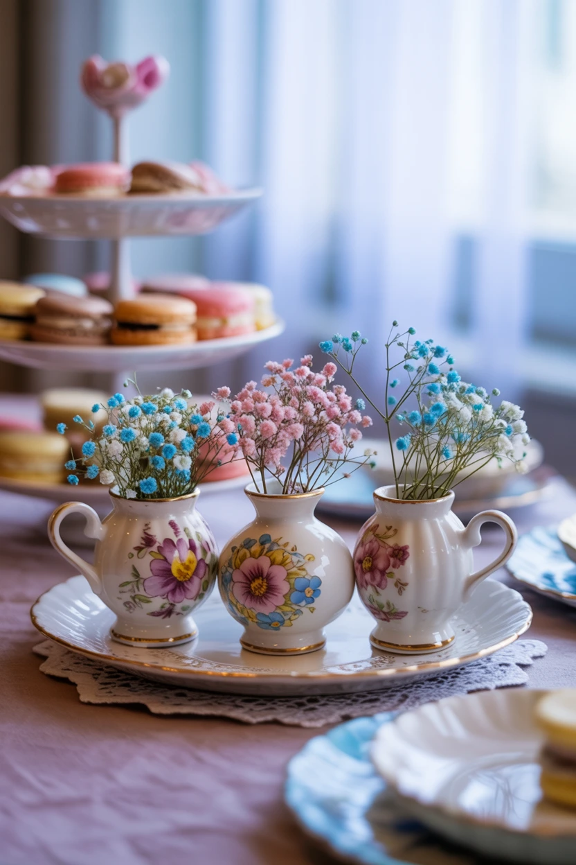 Sweet Posies in Antique Teacups