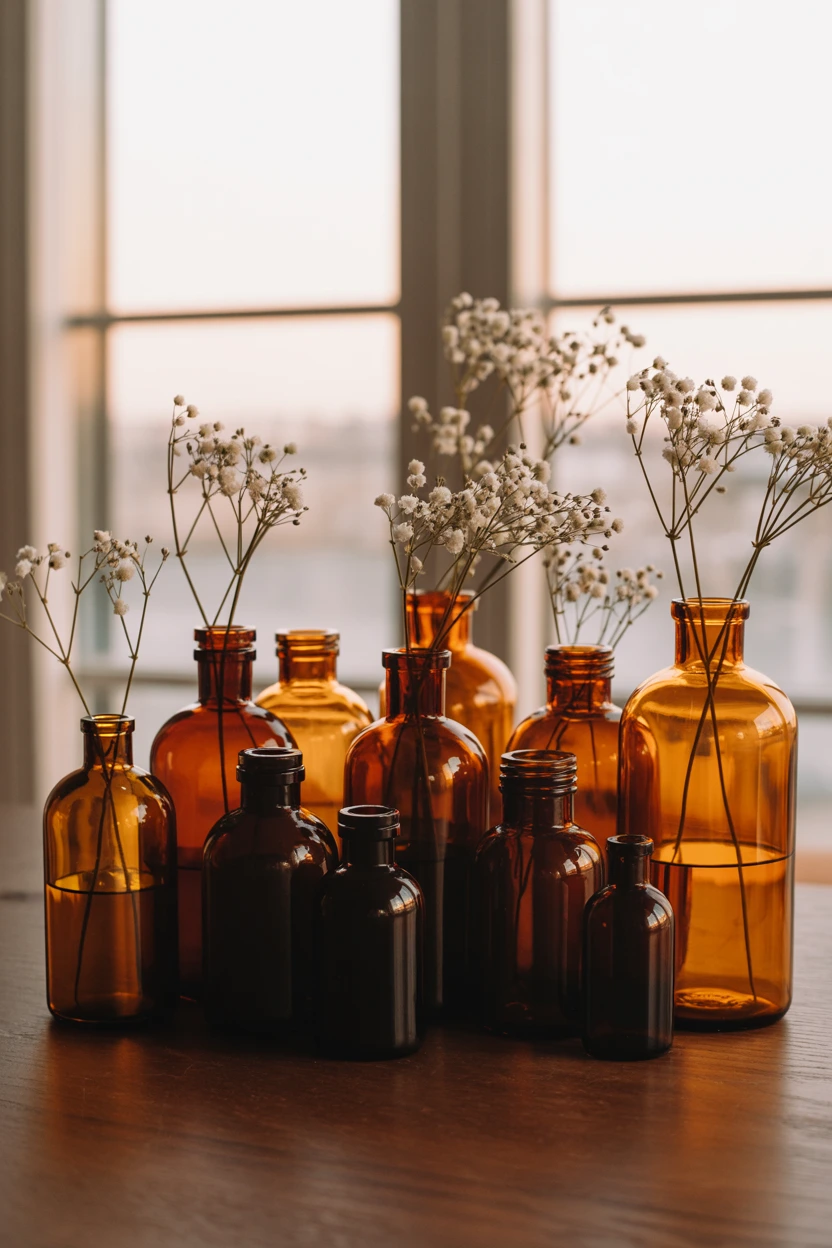An Eclectic Cluster of Amber Bottles