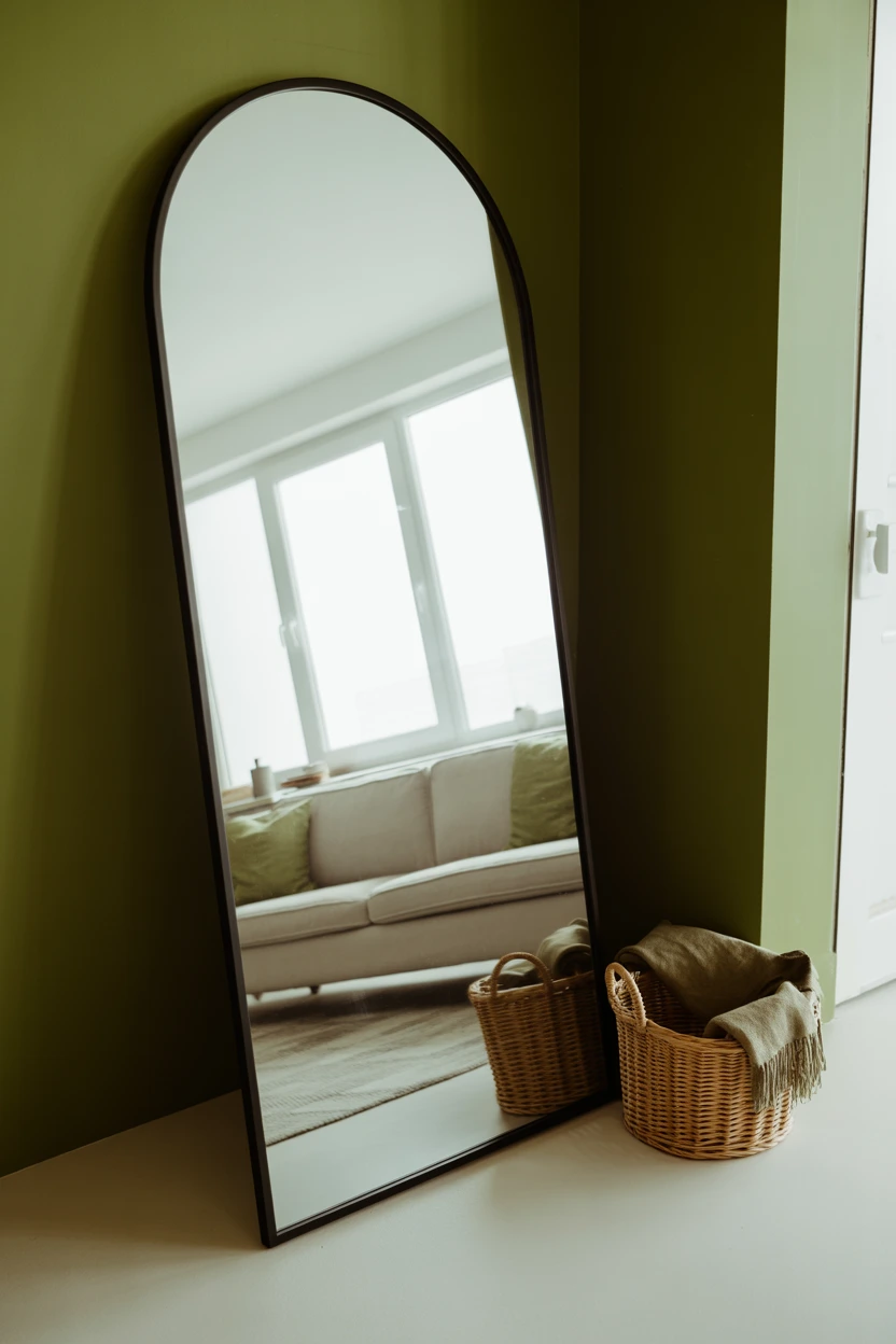 Use an Oversized Arched Mirror to Amplify Light
