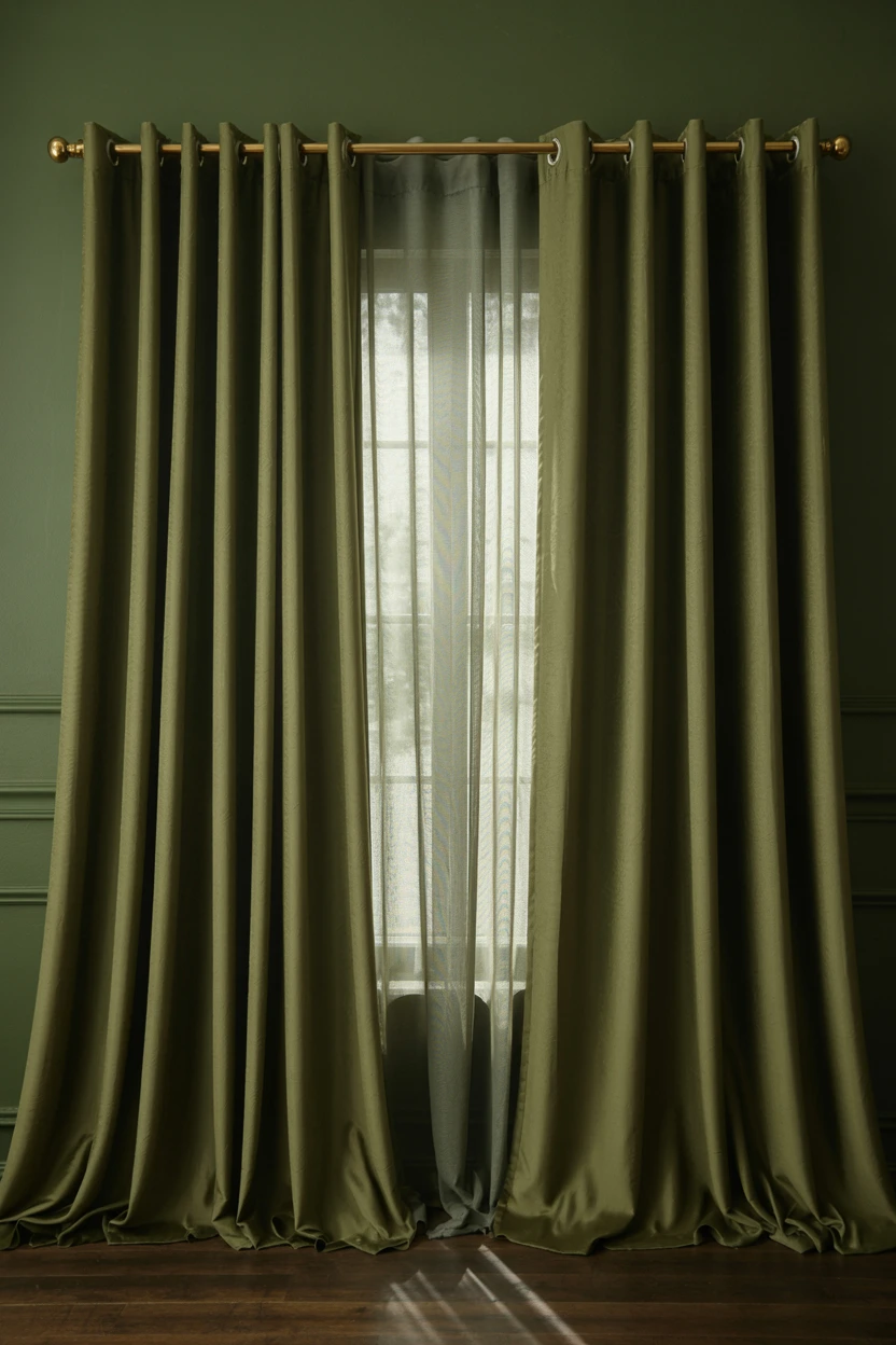 Frame Windows with Floor-to-Ceiling Velvet Curtains