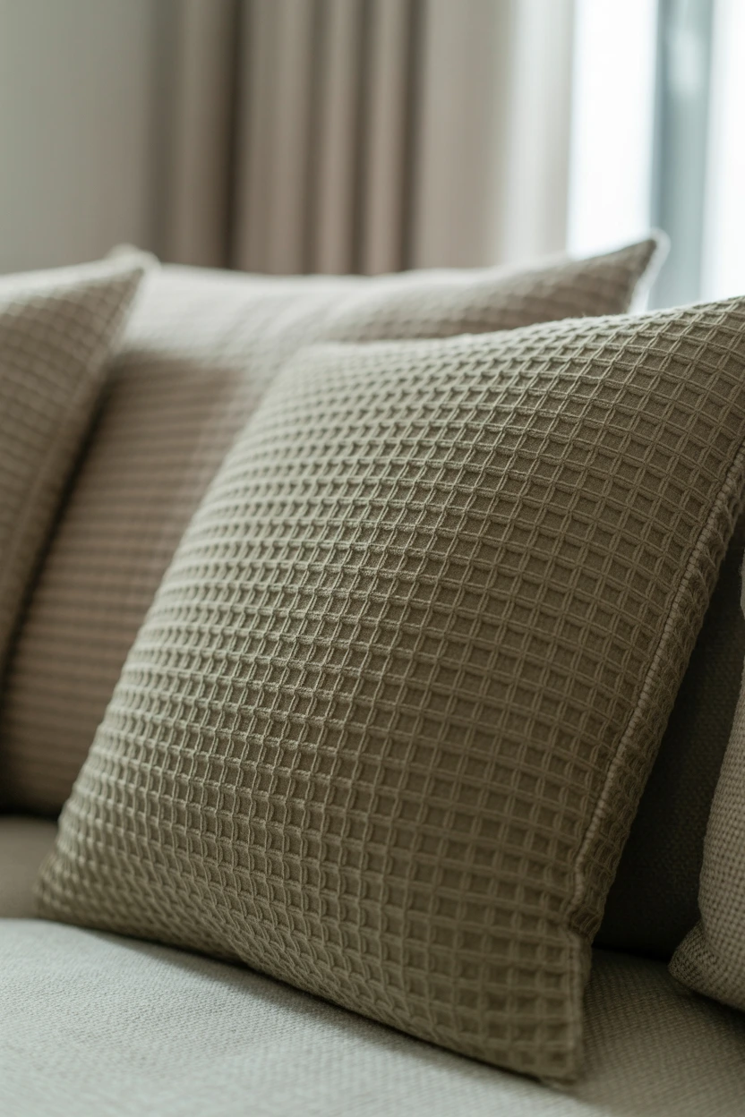 A Waffle-Weave Throw Pillow