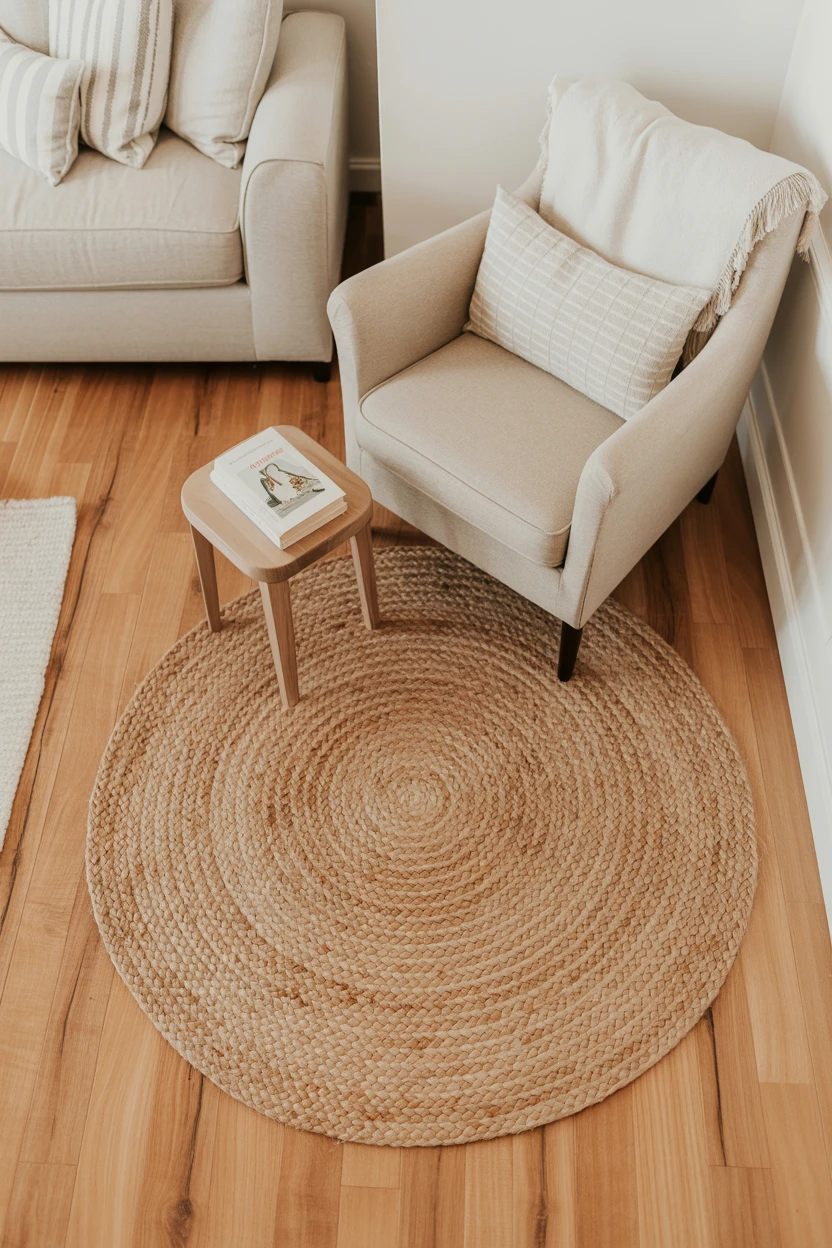 A Round Jute Rug