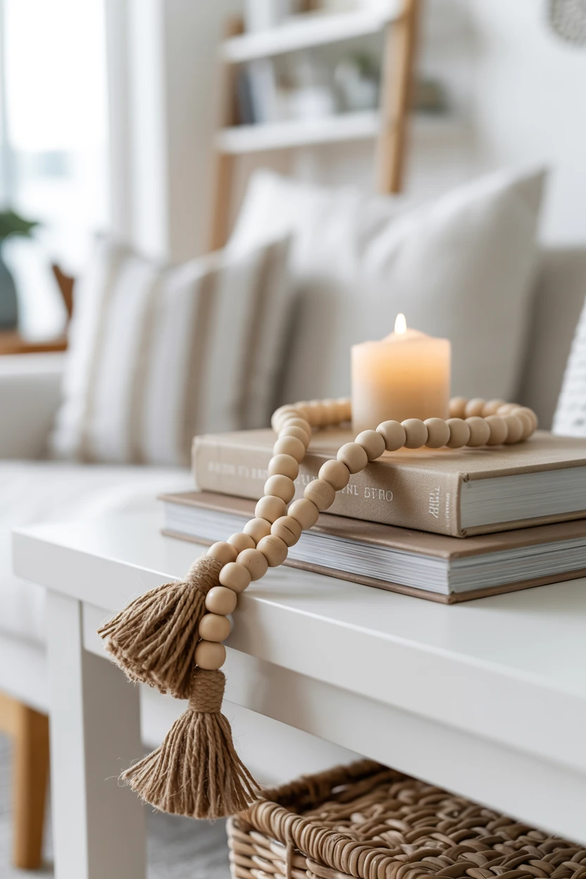 A Simple Wooden Bead Garland