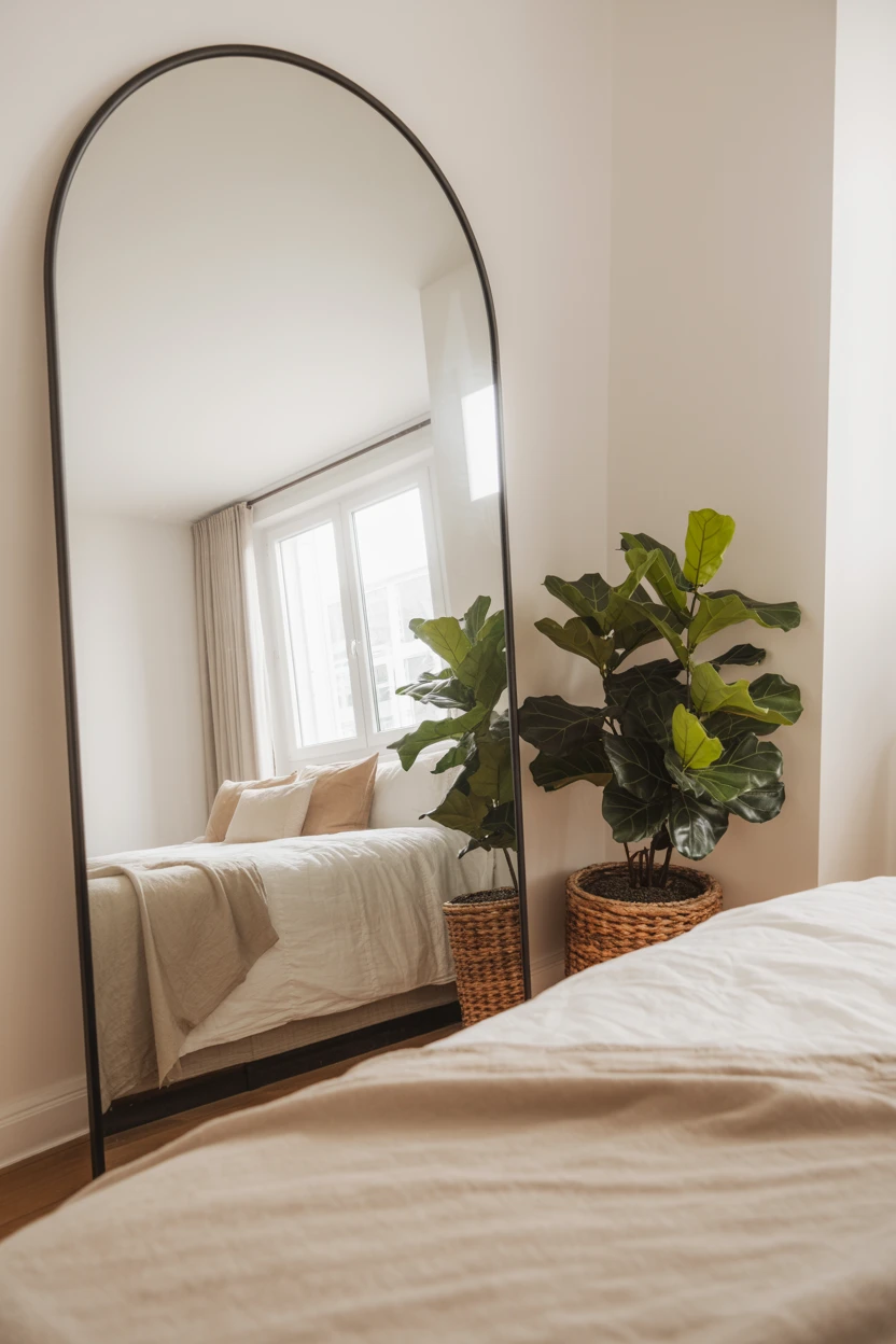 Lean an Oversized Arched Floor Mirror Against a Wall