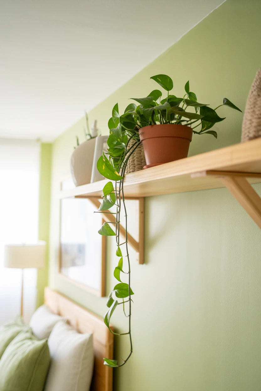 Add a Trailing Plant on a High Shelf or Hanging Planter