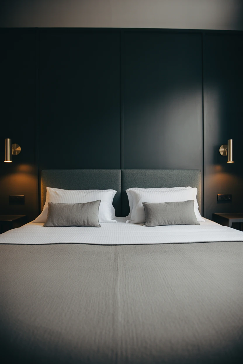 Paint a Deep, Moody Accent Wall Behind the Bed