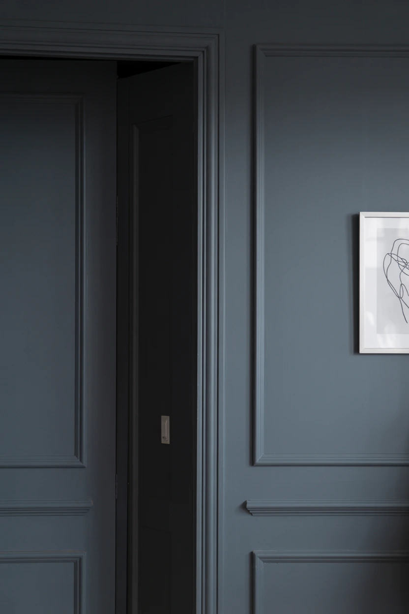 Charcoal Walls with White Trim