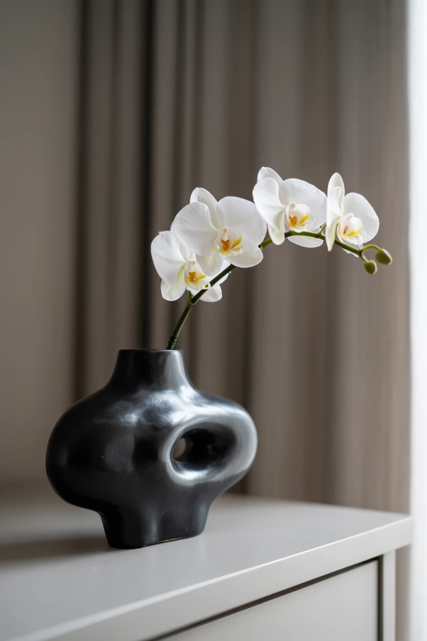 A Single Vase of White Flowers