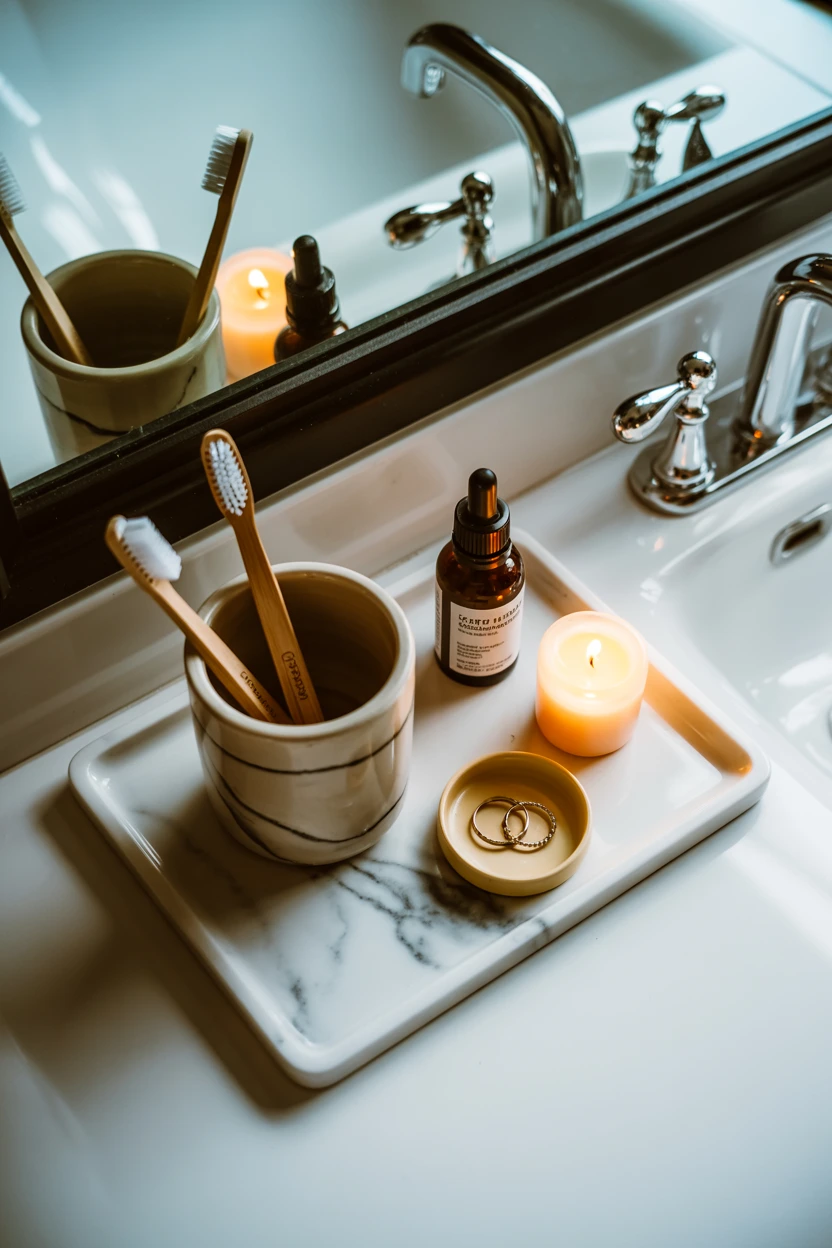 Style the Countertop with a Cohesive Tray