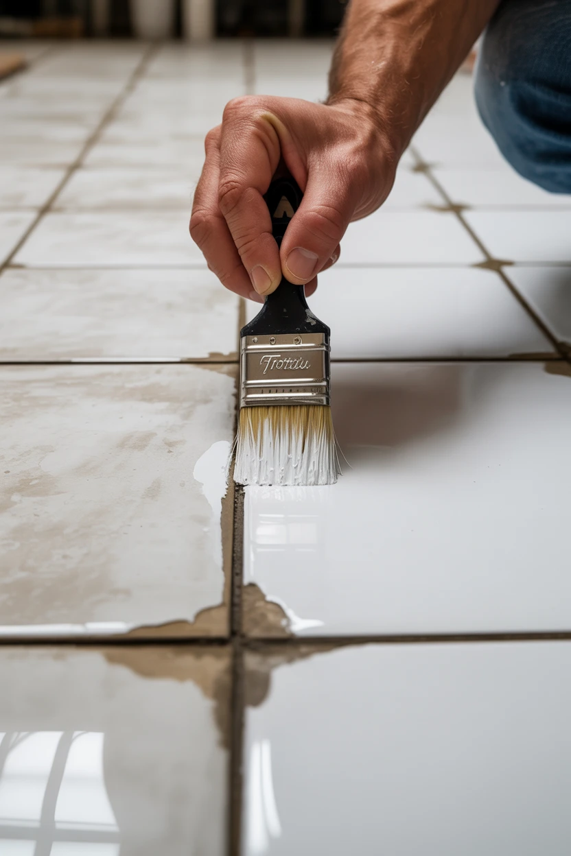 Paint the Grout to Refresh Old Tile
