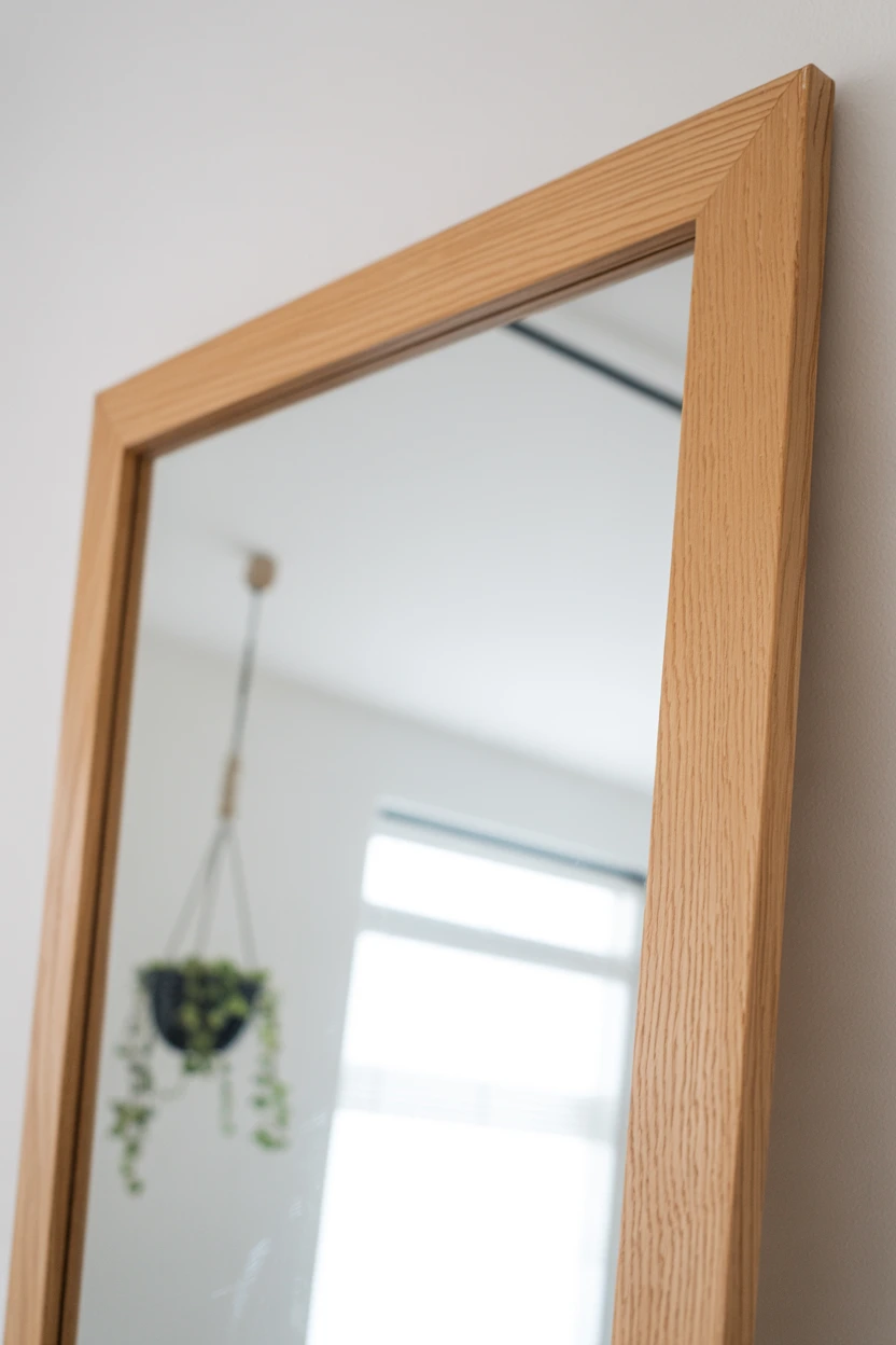 Frame the Builder-Grade Mirror with Simple Wood Trim