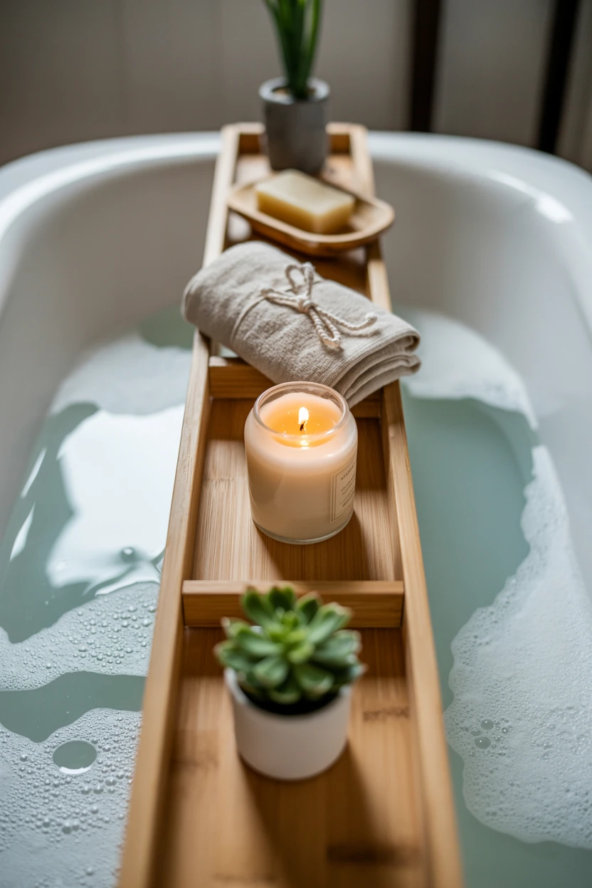 Create a Spa-Like Vibe with an Over-the-Tub Caddy