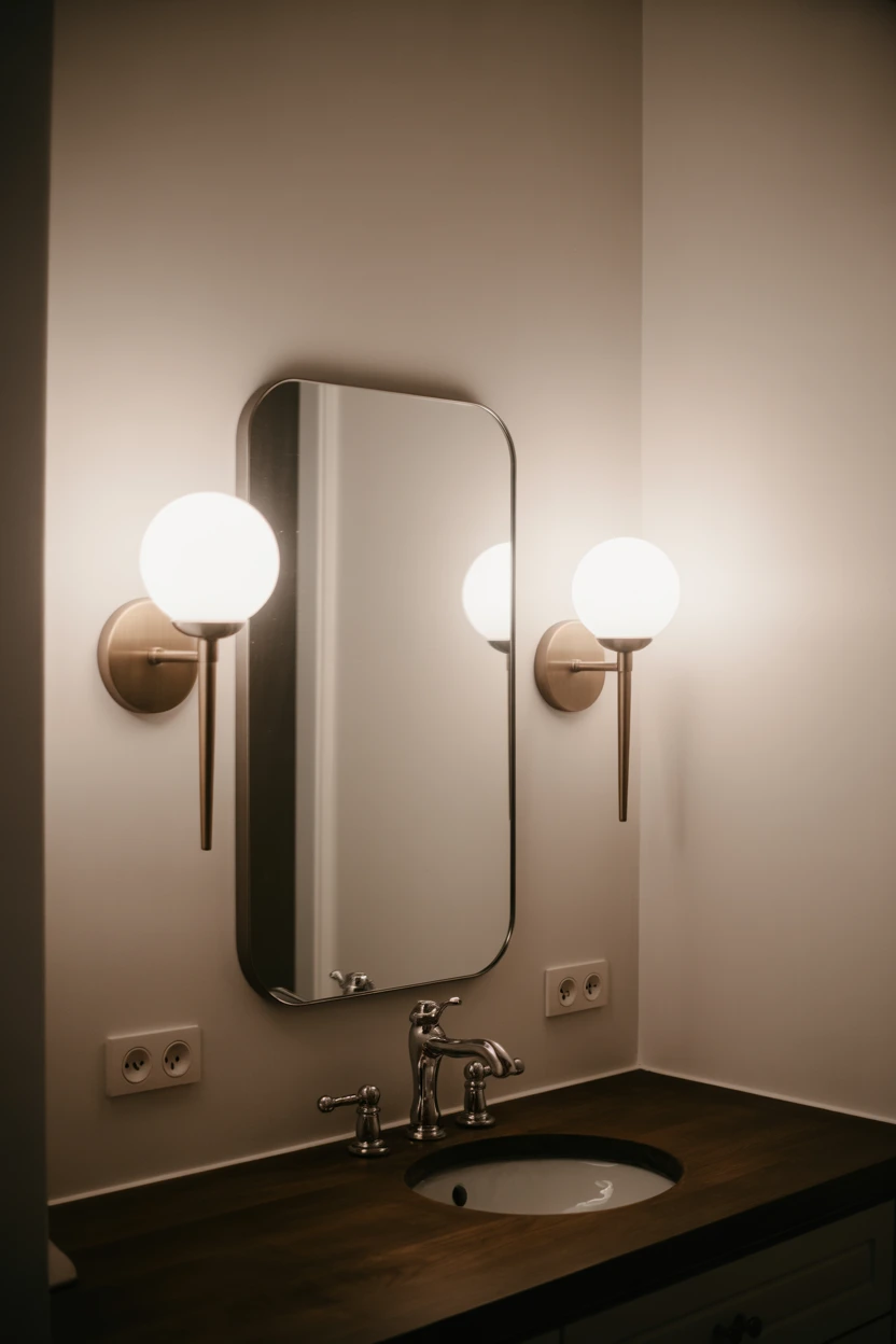 Flank the Mirror with Wall Sconces for Flattering Light
