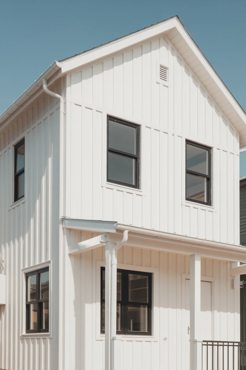 The All-White Look with Contrasting Black Windows