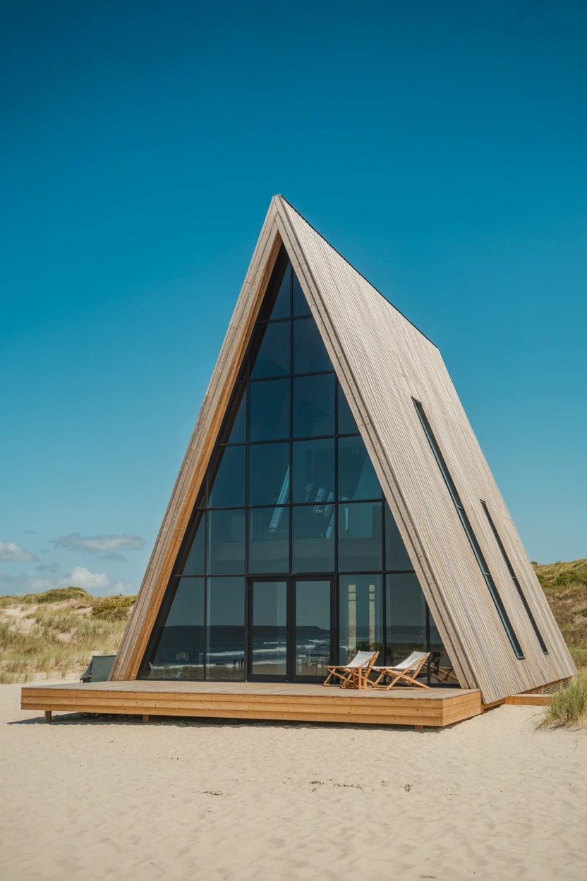 Modern A-Frame with a Wall of Glass