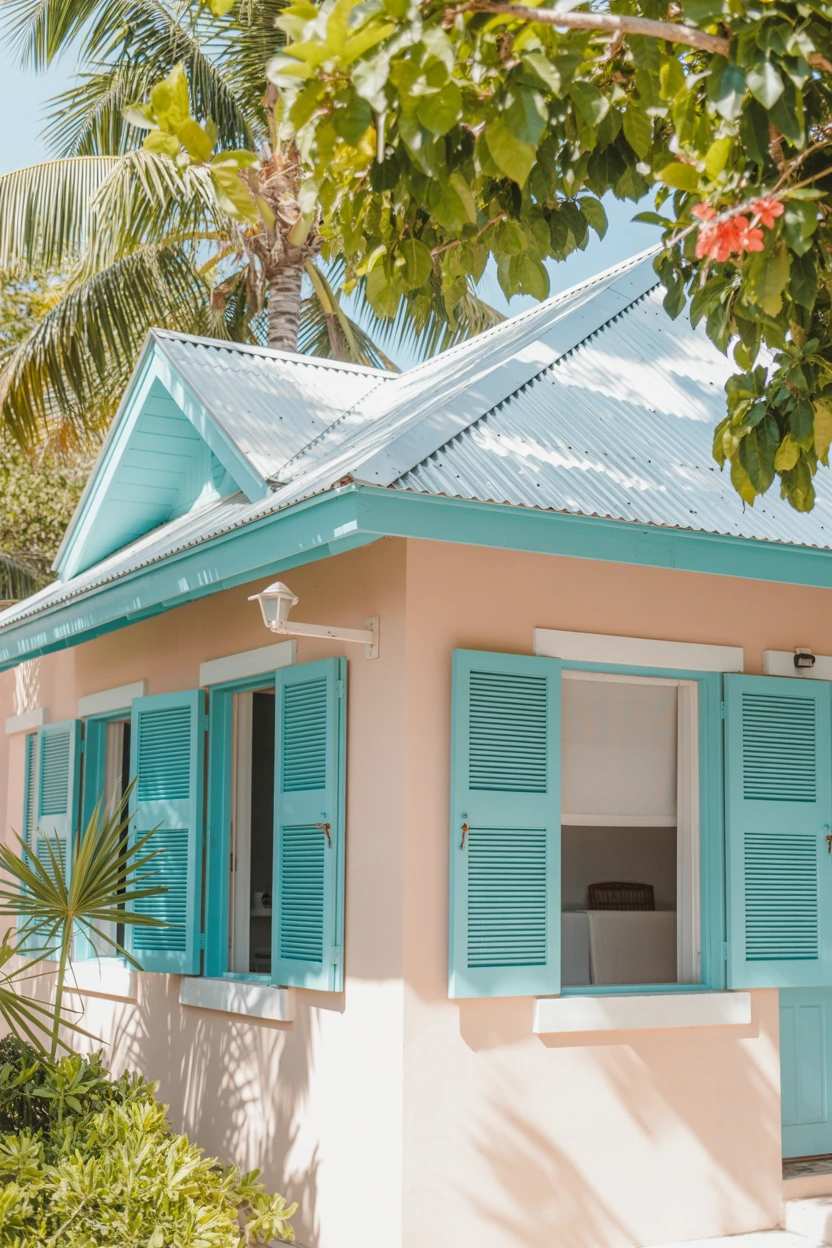 Breezy Bahamian Style with Turquoise Shutters