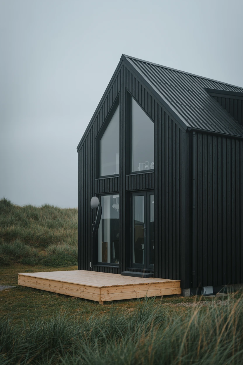 Scandinavian-Inspired Black Wood Cladding