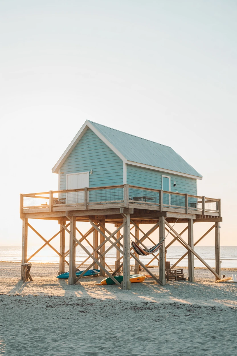Elevated Stilt House with a Wraparound Deck