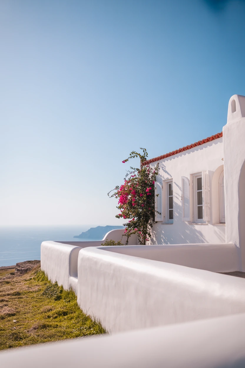 Mediterranean Vibe with White Stucco and Terracotta Tiles