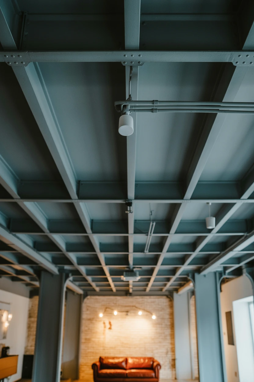 Paint the Exposed Ceiling a Dramatic Matte Black