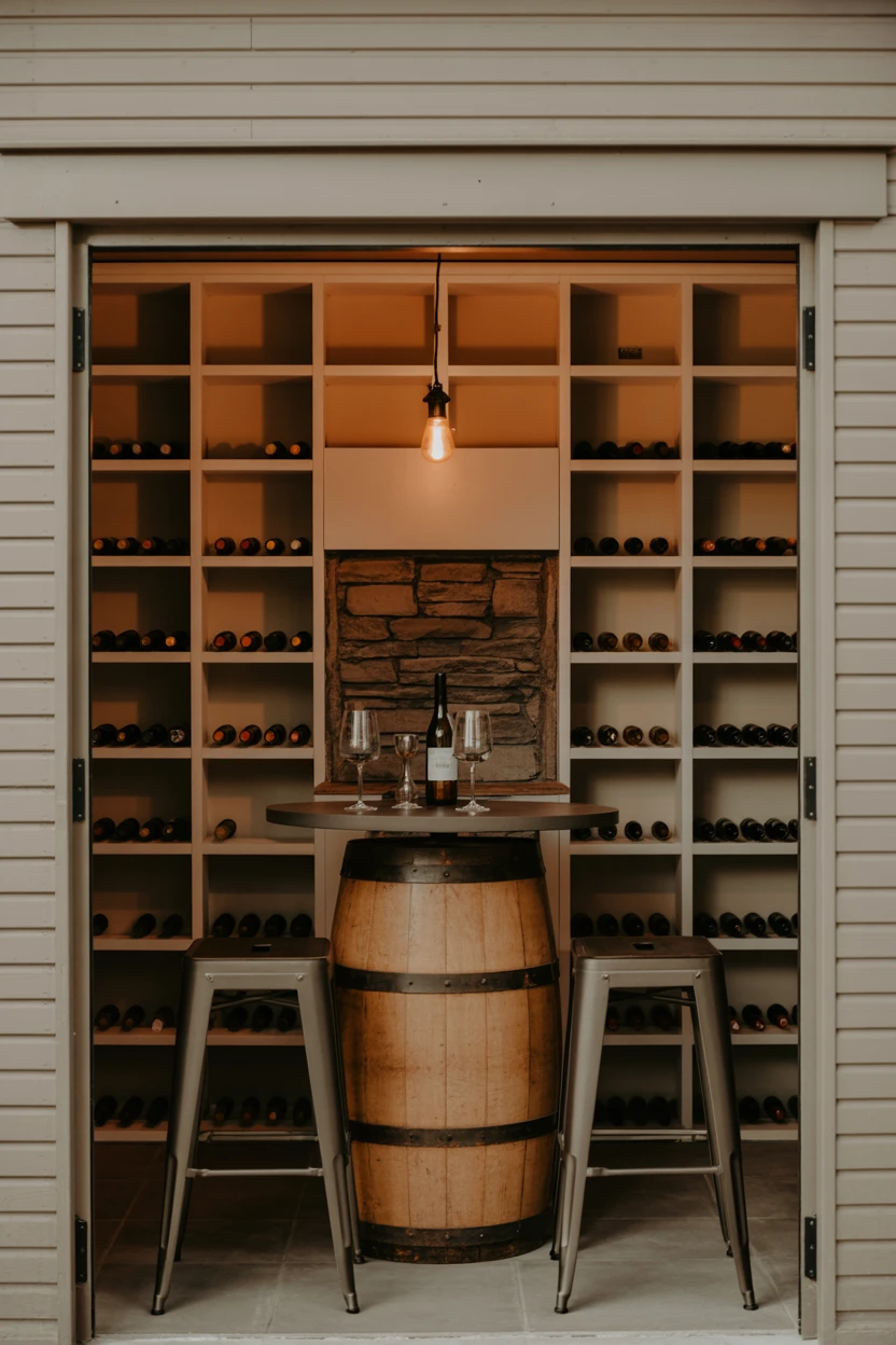 A Simple and Rustic Wine Cellar Nook