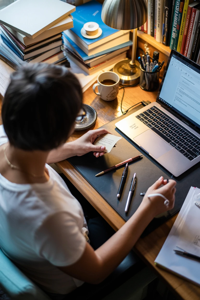 A Cluttered Vanity or Desk