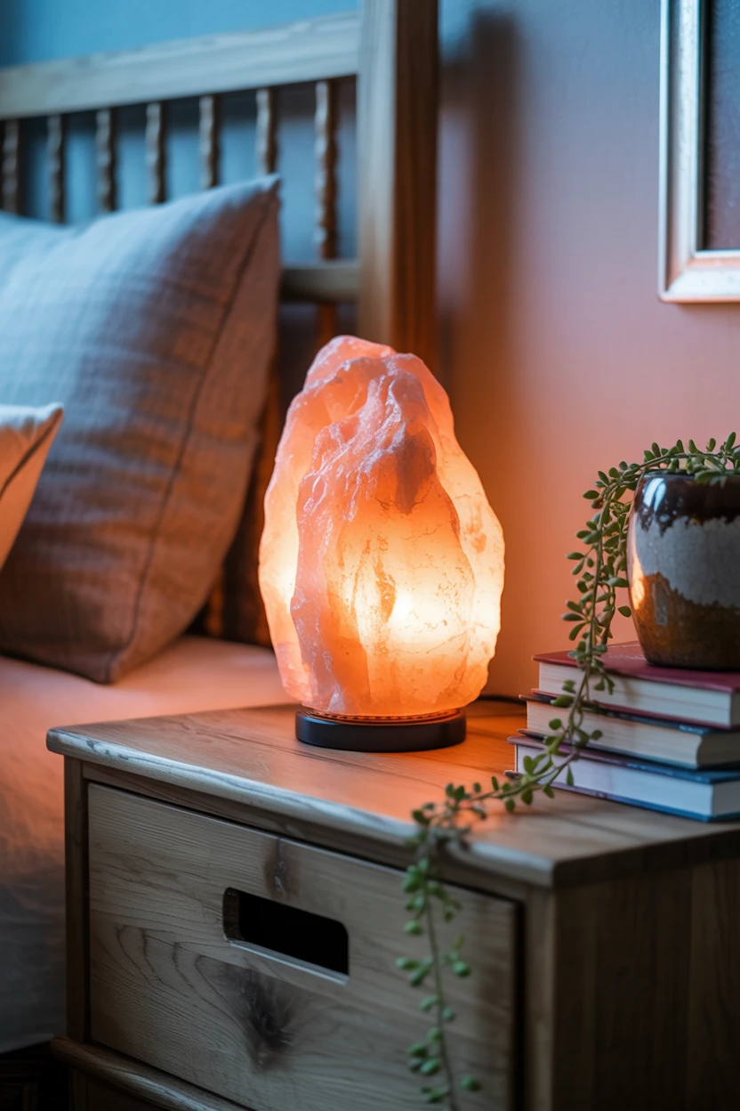 Use Himalayan Salt Lamps for a Warm Glow