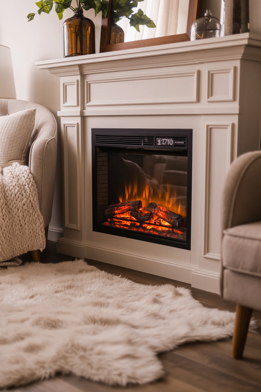 Light a Faux Fireplace with an Electric Insert
