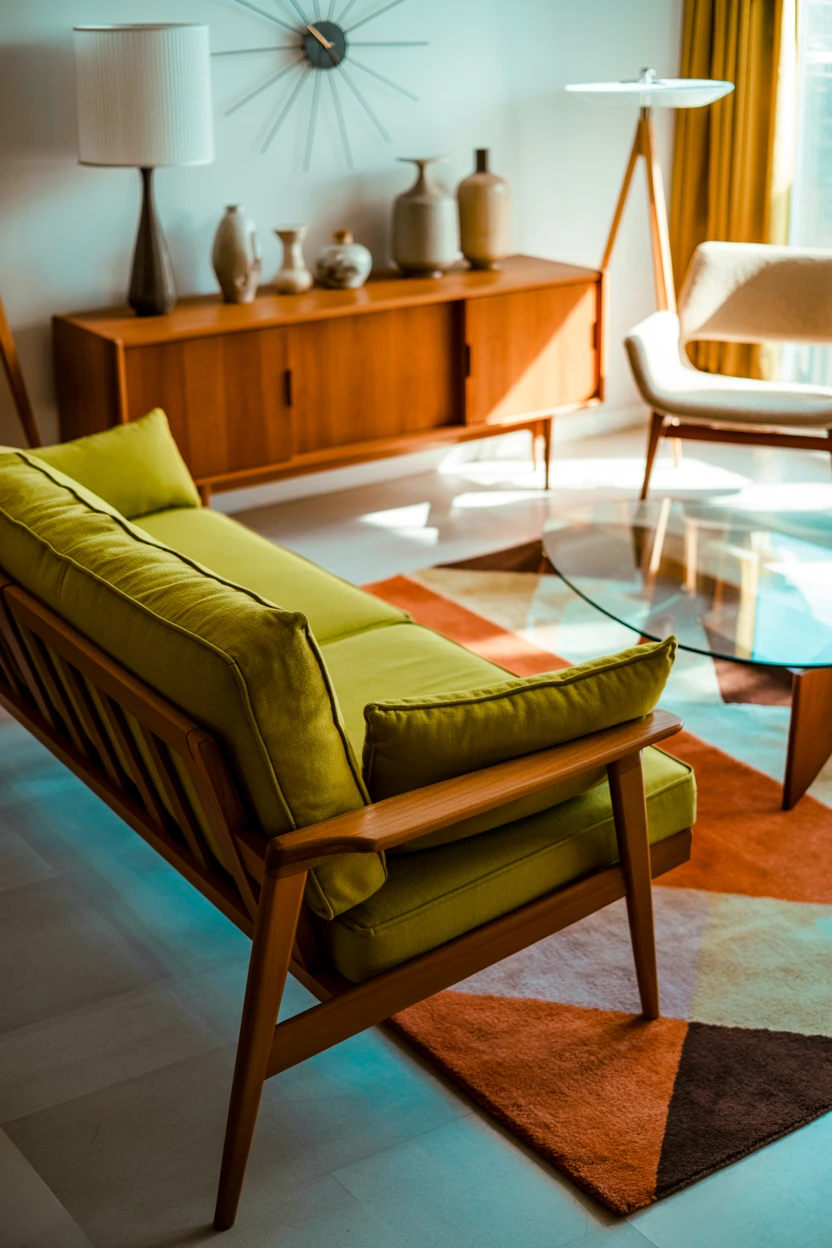 Curate a Mid-Century Modern Vibe with a Chartreuse Sofa