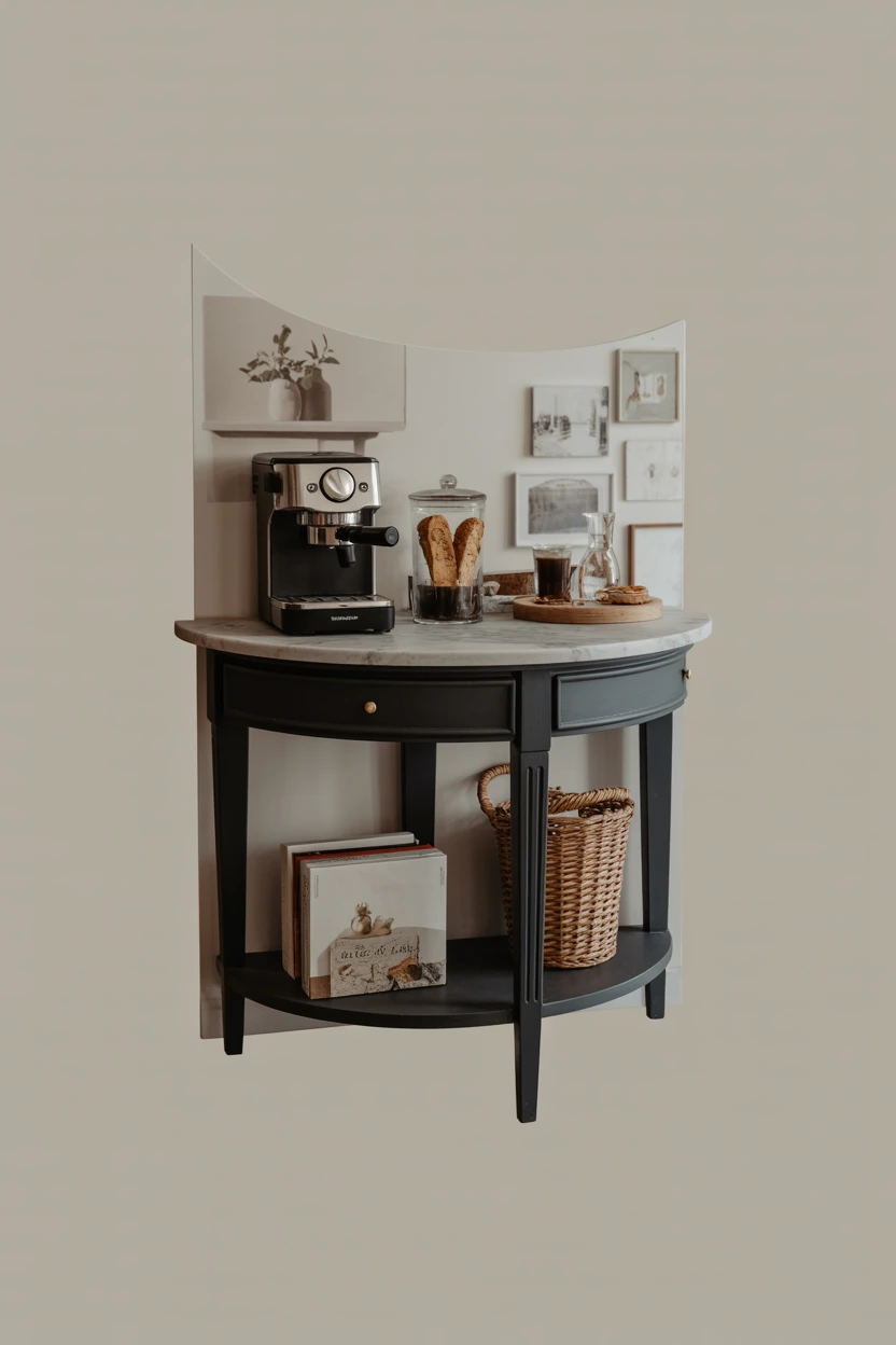 The Half-Moon Island Against a Wall