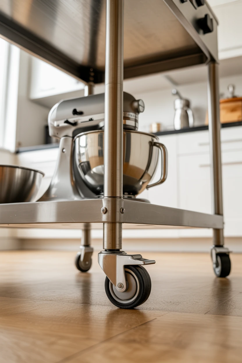 A Mobile Island with Locking Casters