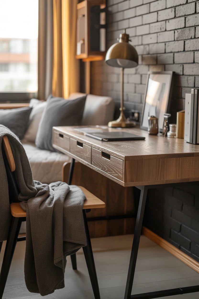 Industrial Chic Accents with Metal & Wood