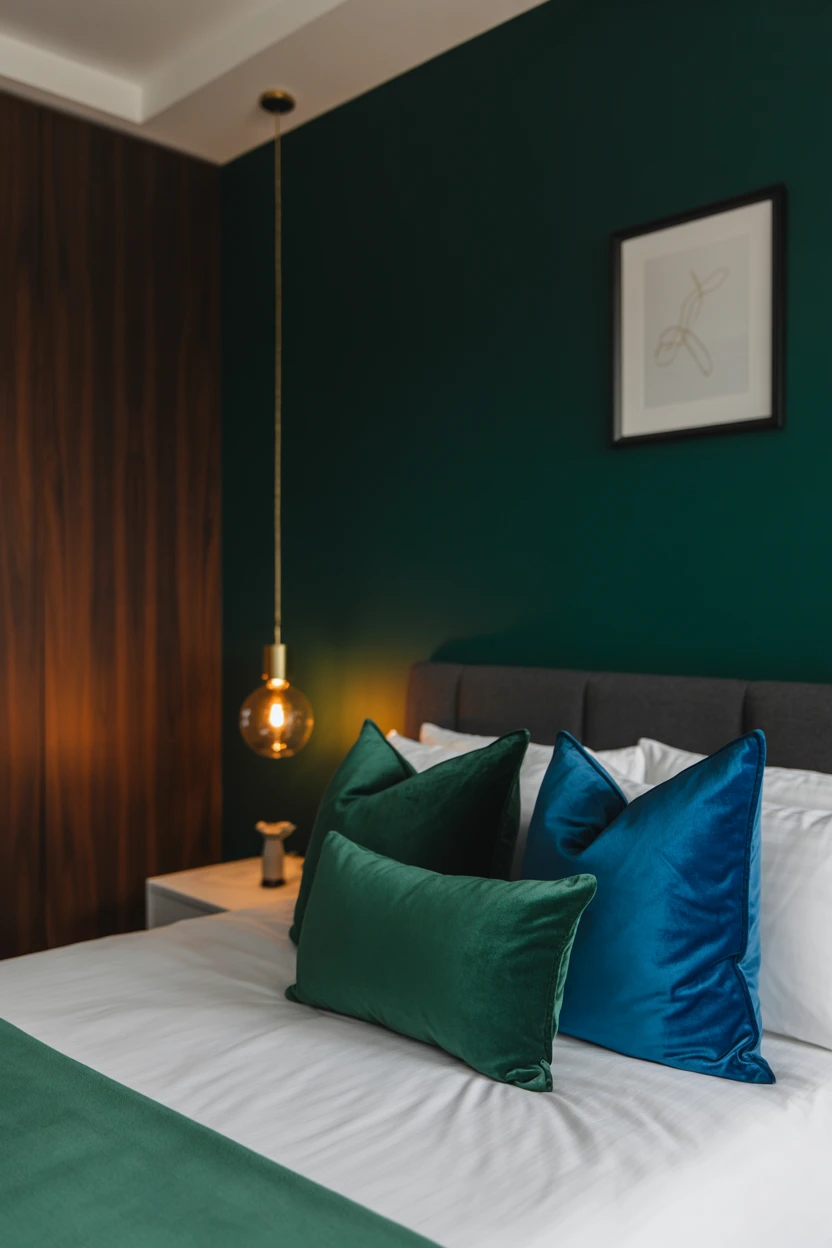 Moody Dark Accent Wall with Rich Tones