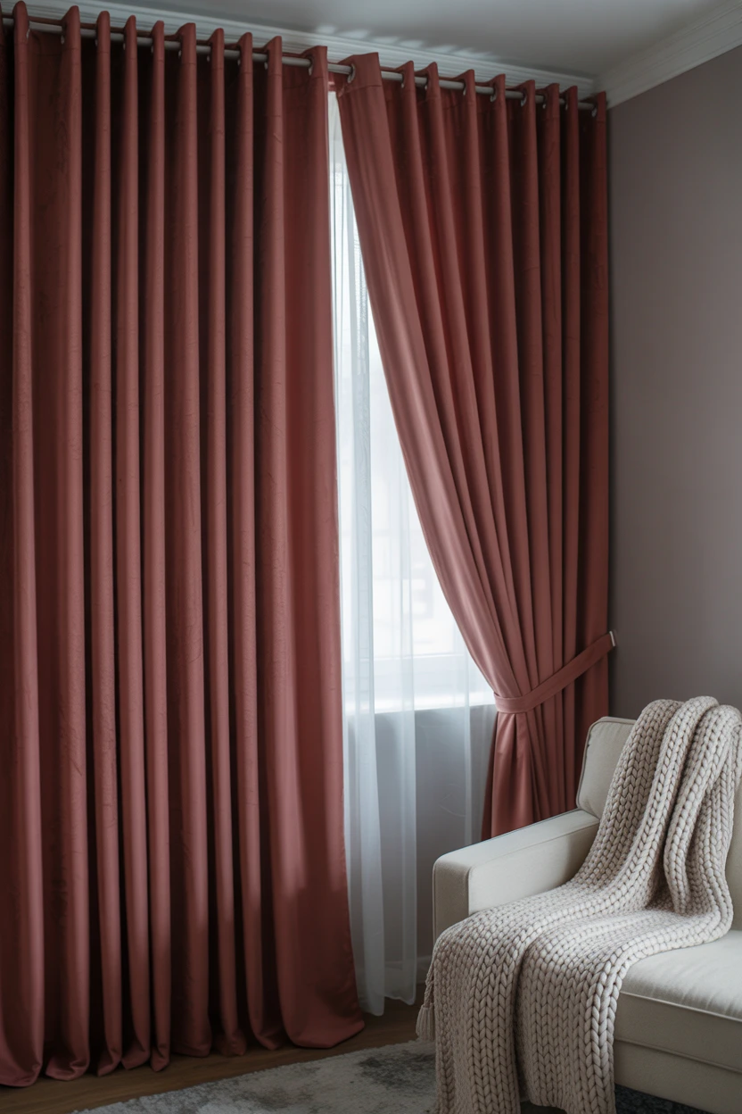 Luxurious Burgundy Velvet Curtains