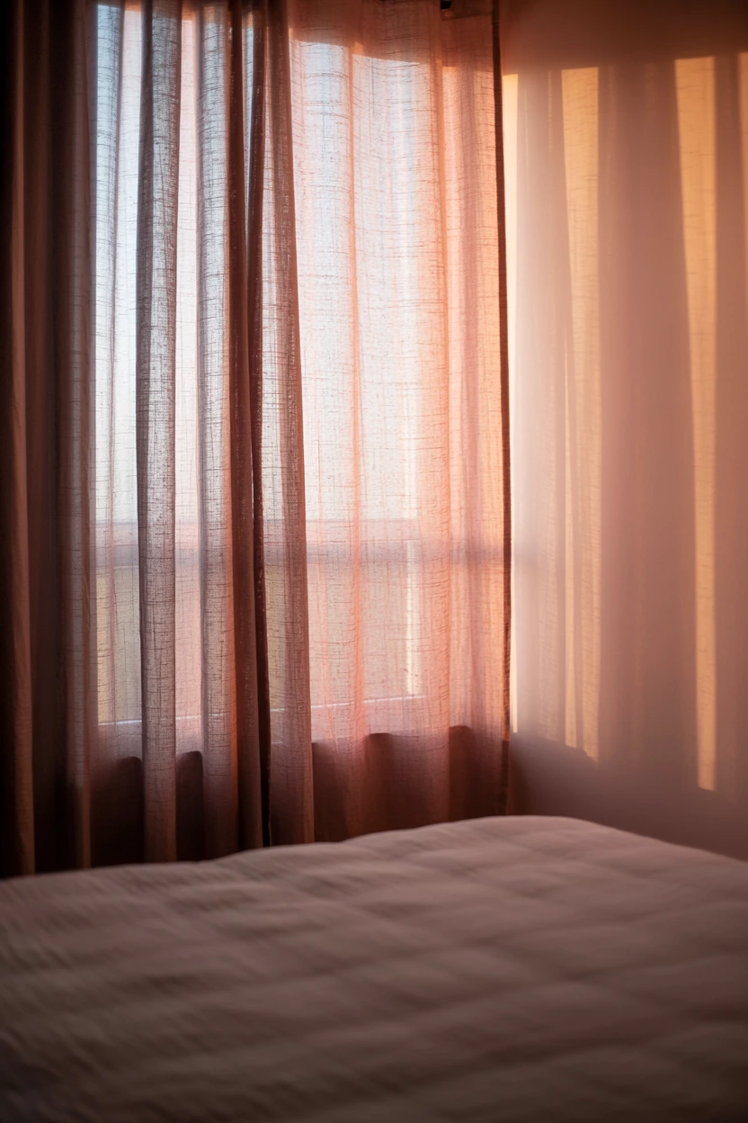 Sheer Burgundy Curtains for a Soft Glow