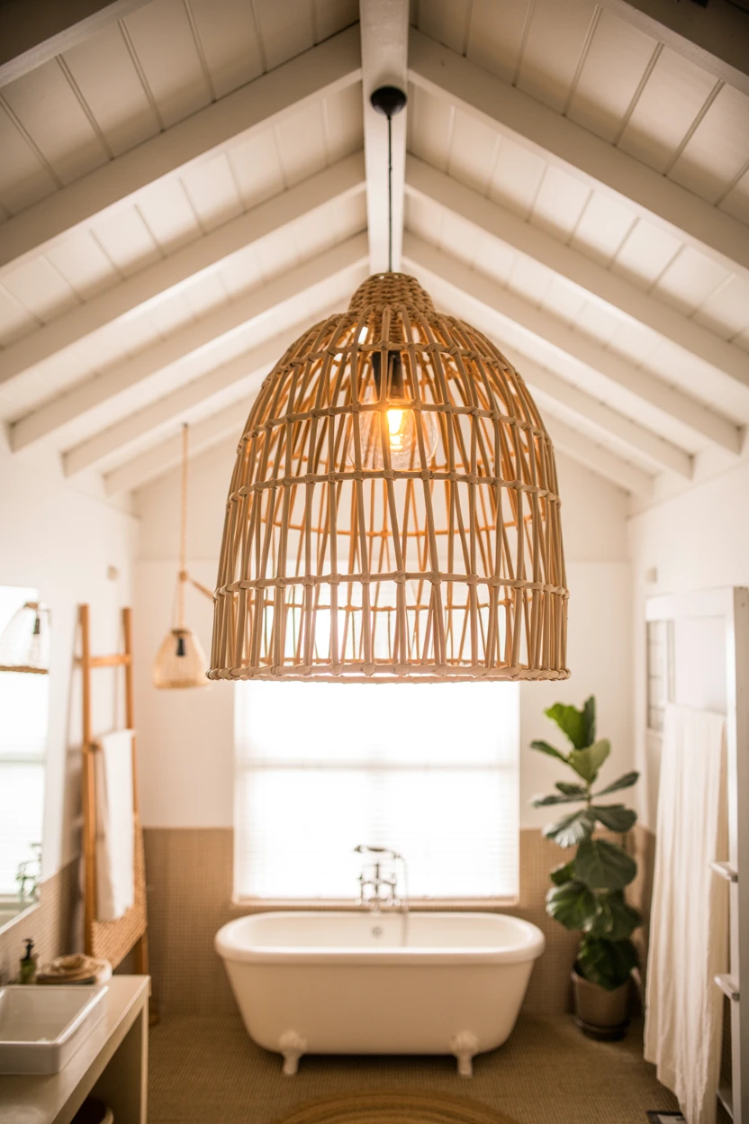 Hang a Large Woven Pendant for Organic Texture