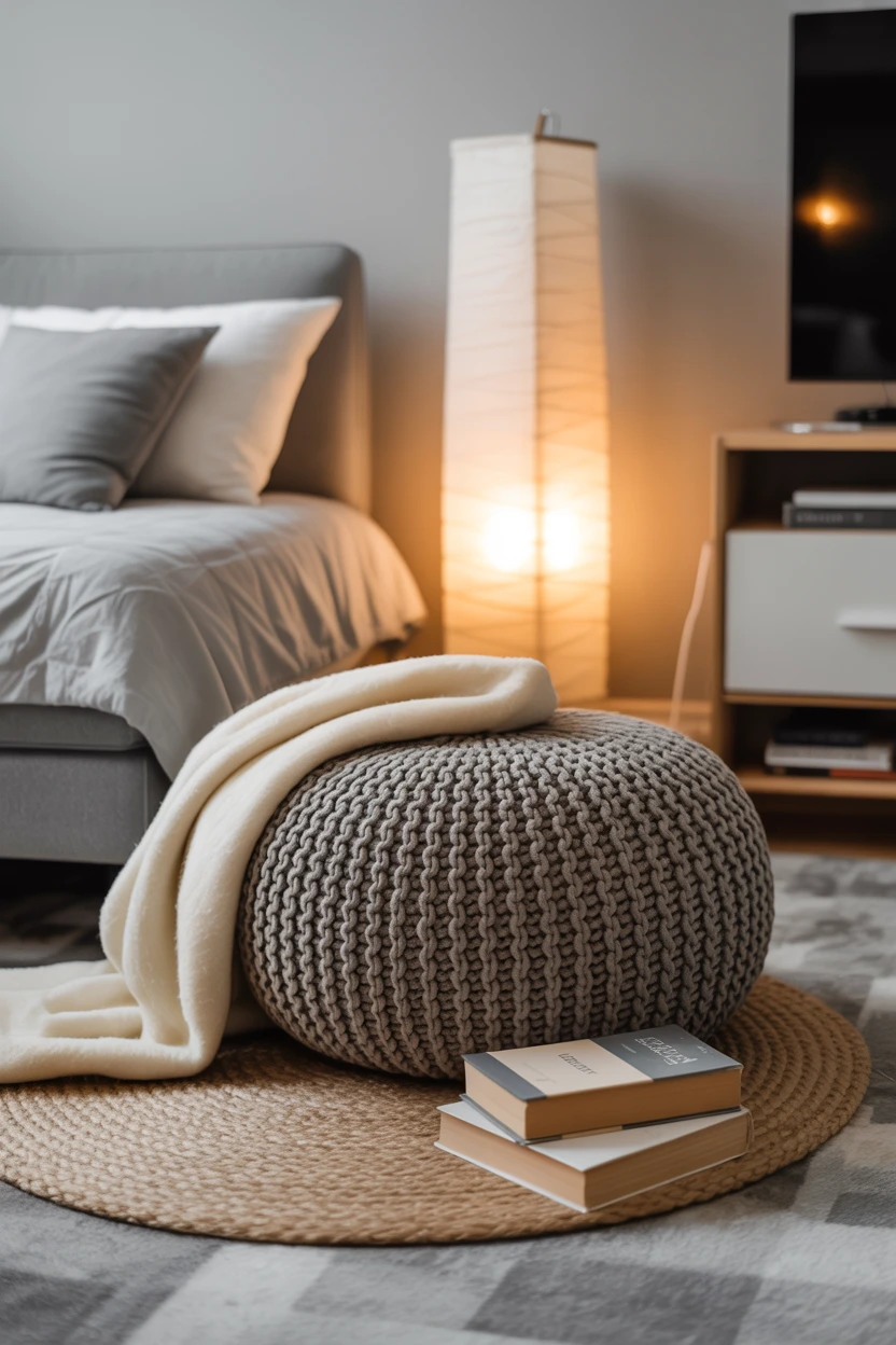 Create a Cozy Reading Corner with a Floor Pouf