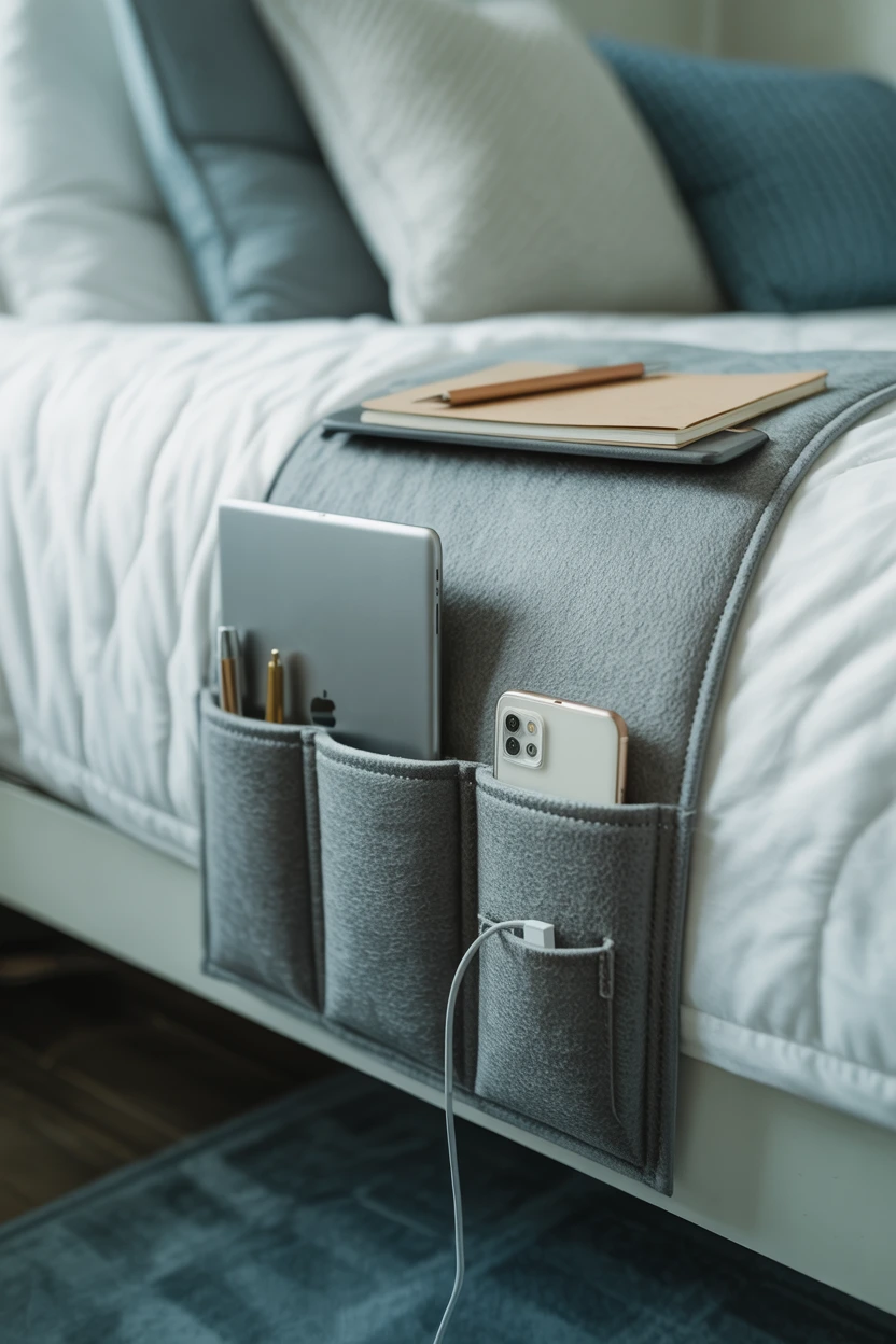 Use a Bed Shelf Caddy for Essentials