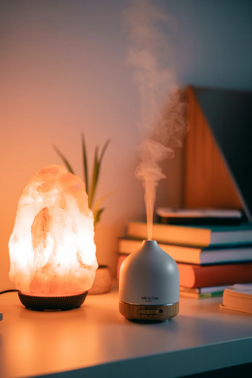 Create Ambient Light with a Salt Lamp or Diffuser