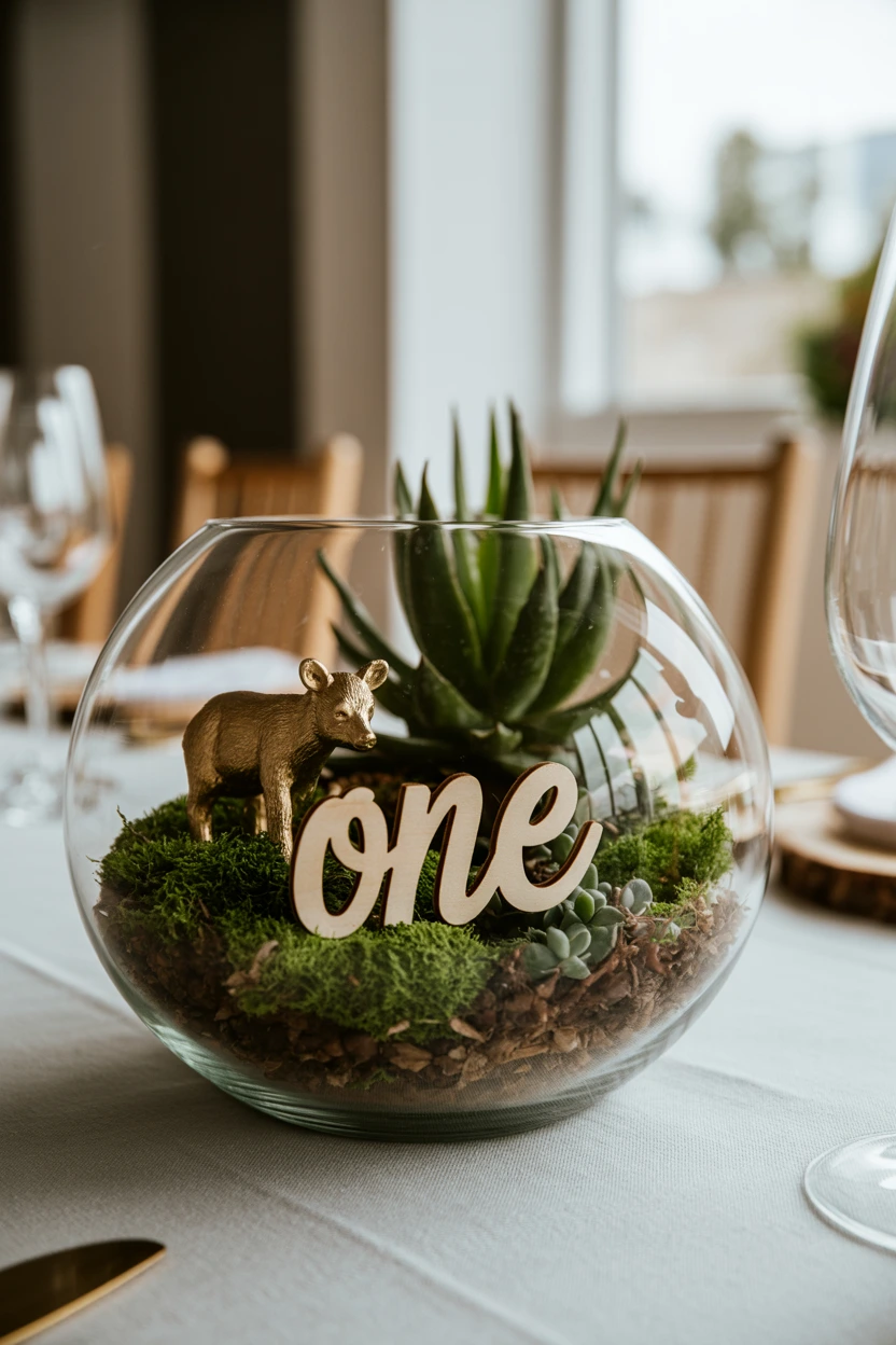 The Wild One Themed Terrarium Centerpieces