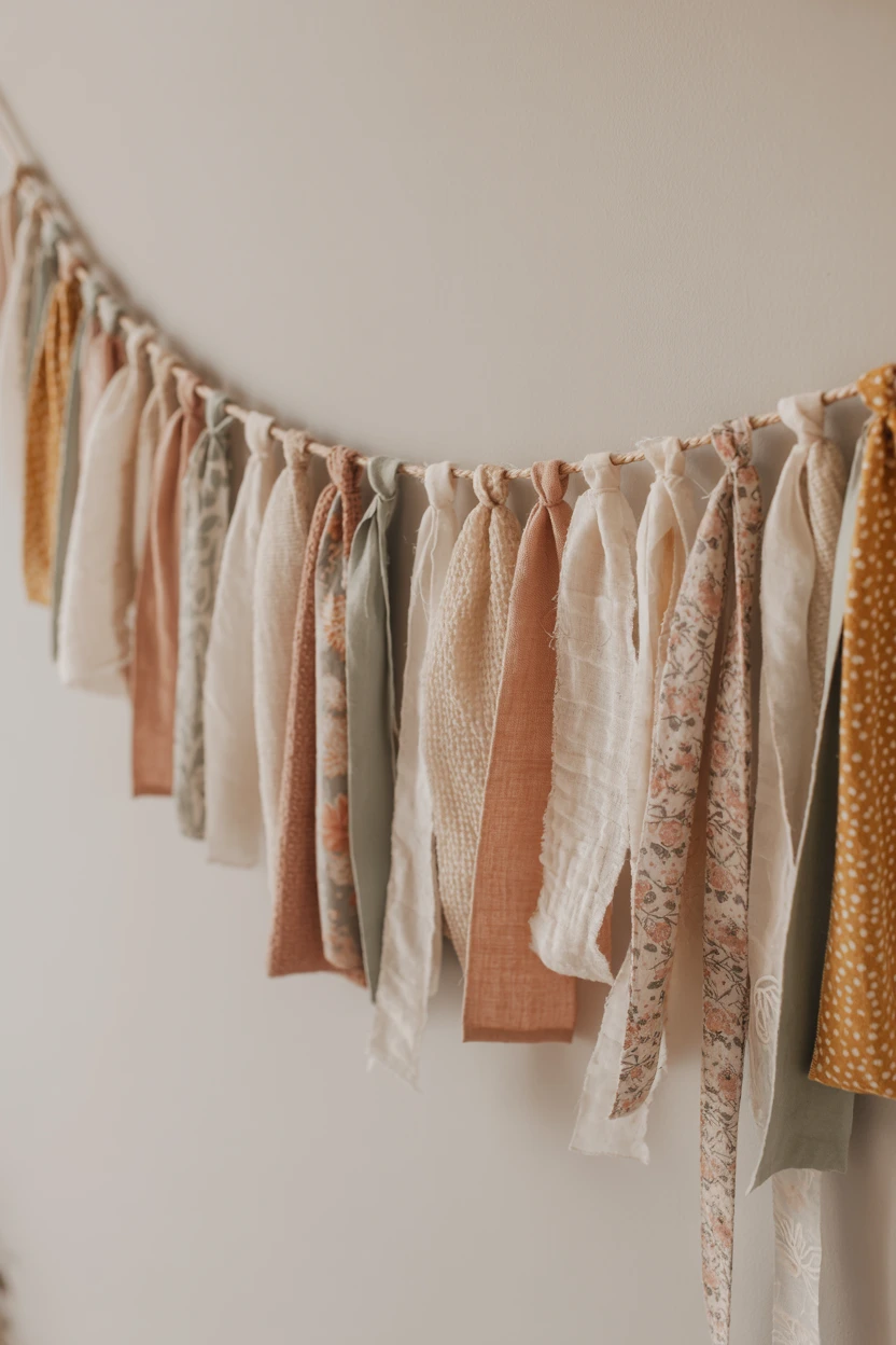 Fabric Scrap Garland for a Soft, Textured Backdrop