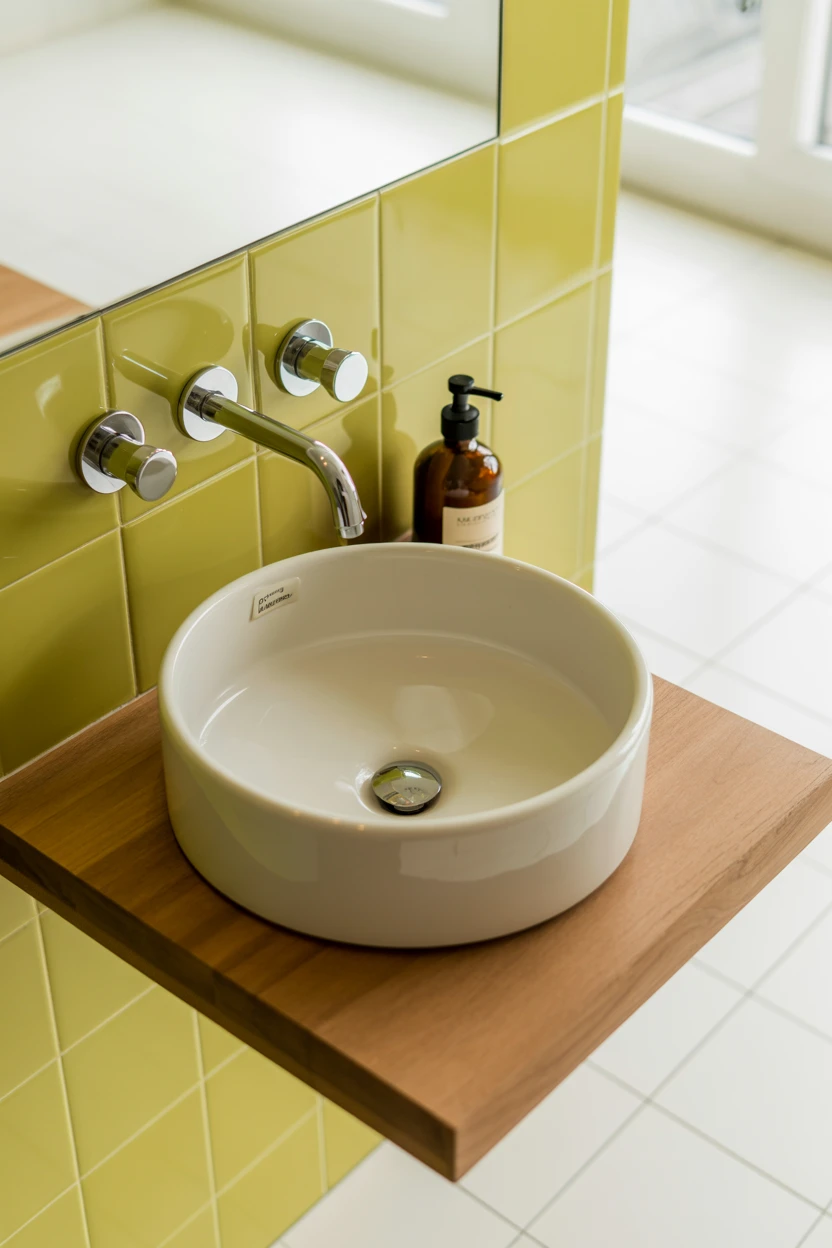 Wall-Mounted Faucet and Vessel Sink