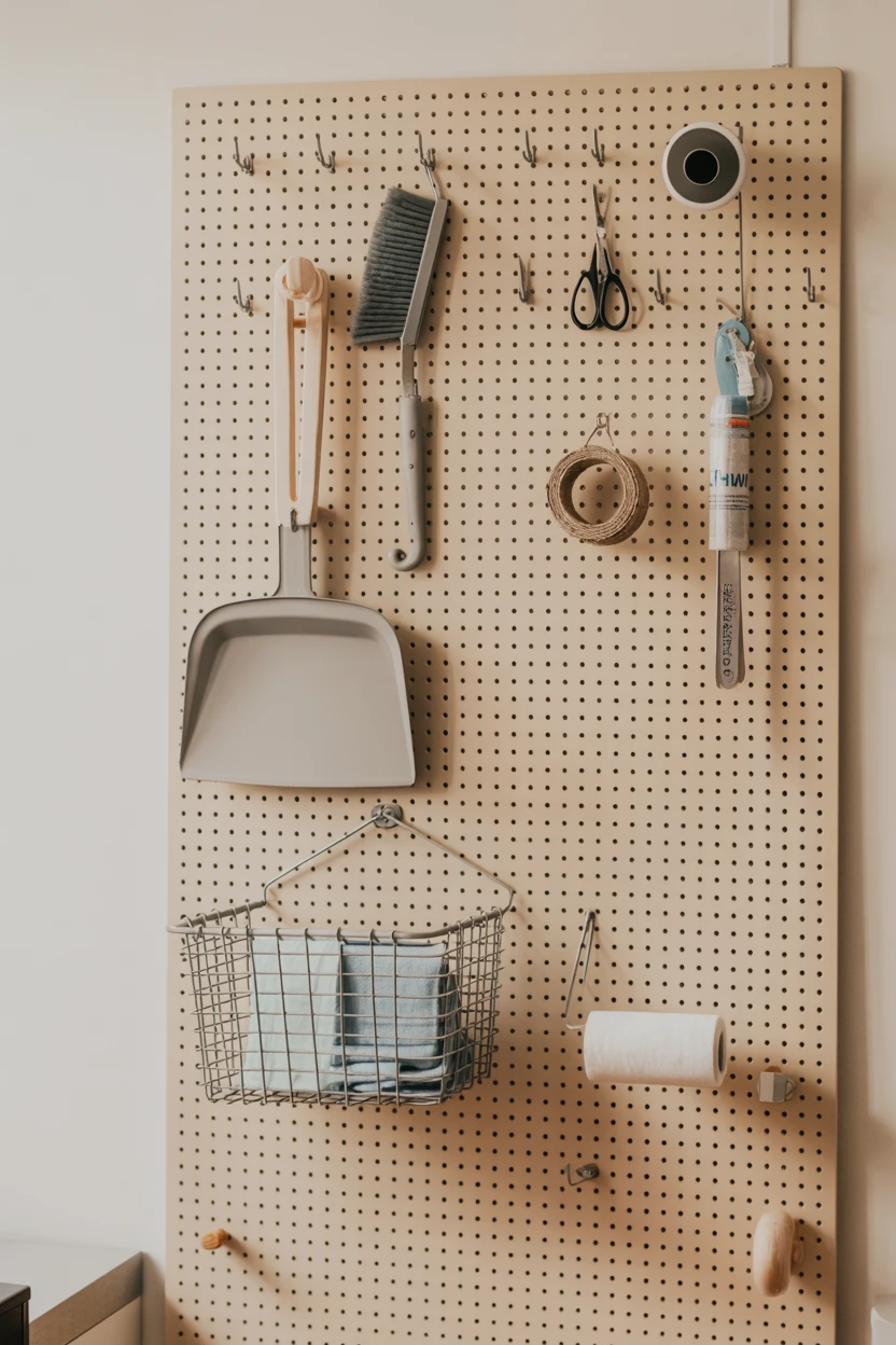 Use a Pegboard for Vertical Wall Storage