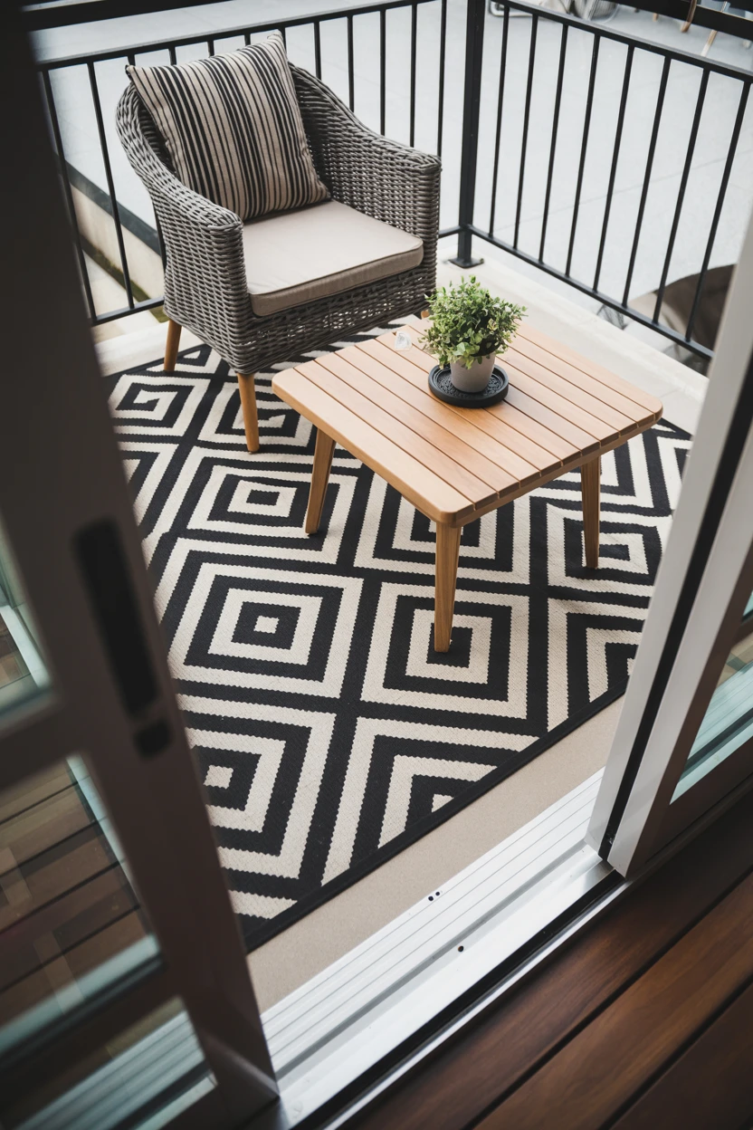 Anchor the Space with an Outdoor Rug