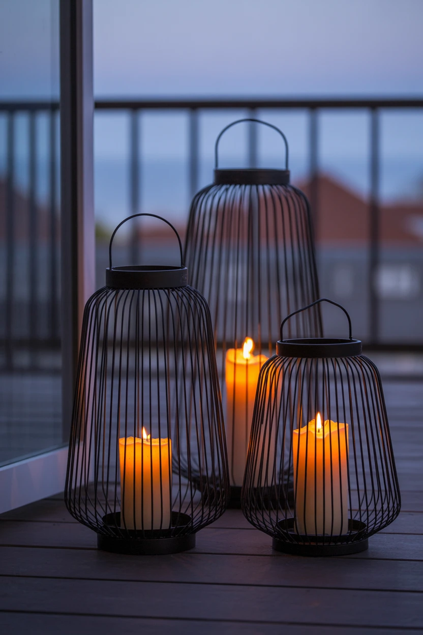 Group Candles in Lanterns