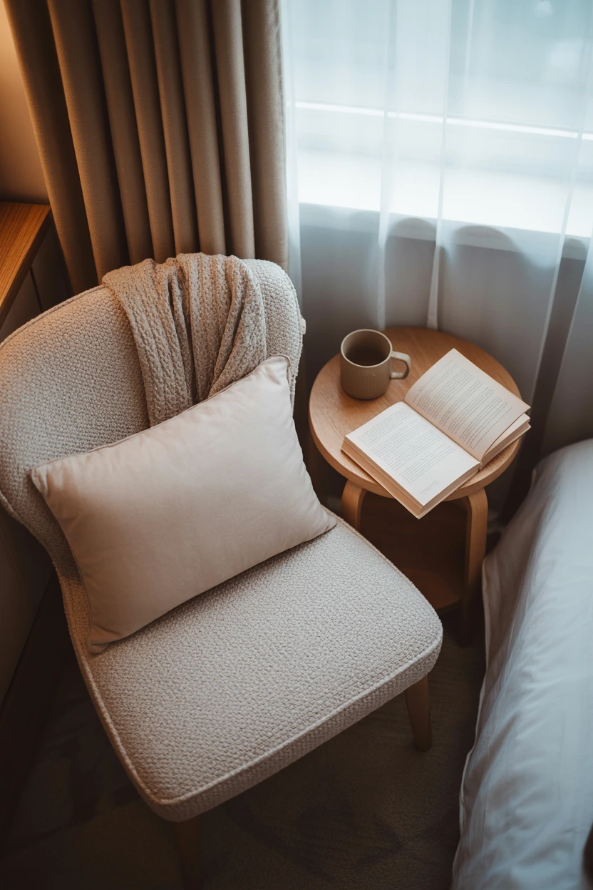 Add a Comfortable Chair or Small Bench for a Reading Nook