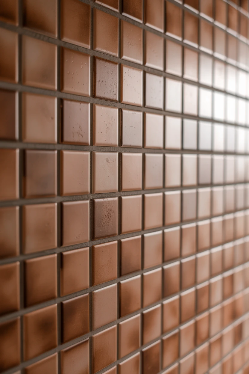 A Rustic Terracotta Zellige-Style Wall