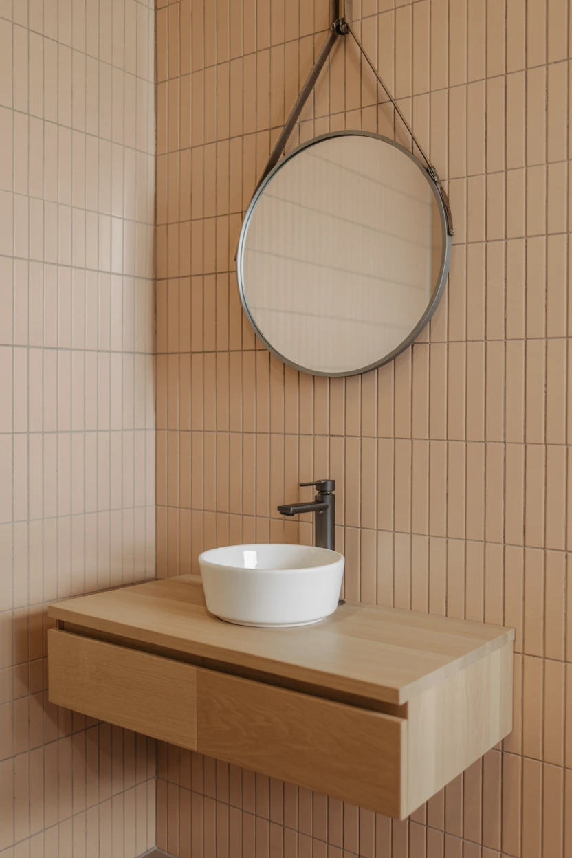 Terracotta Paired with Light Oak Wood