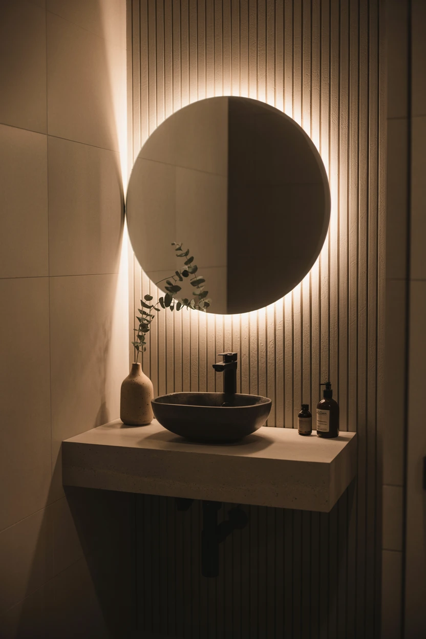 A Statement Backlit Mirror